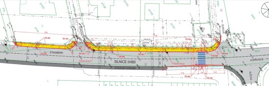 Chodník a přechod pro chodce na ul. Záhumenní